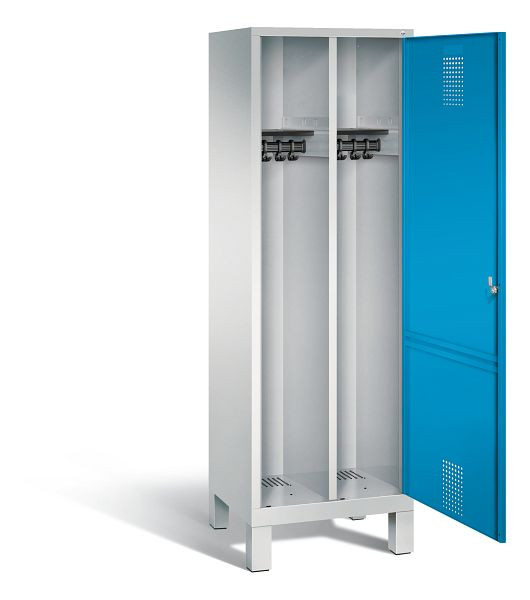 C+P Schwarz-Weiss-Spind Evolo, H1850xB610xT500mm, Farbe: Lichtgrau / Lichtblau, 48210-20 S10000