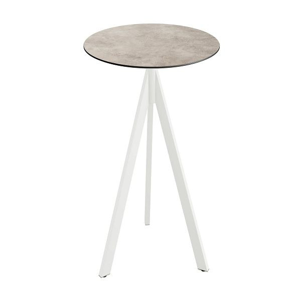 Feros Infinity Tripod Stehtisch Weiß frame + Moonstone HPL Tischplatte Ø70 cm, 140051370
