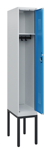 C+P Spind Evolo PLUS, Gestell, 1 Abteil, 1950x300x500mm, 7035/5012, Zylinderschloss, 0490305-10 S10031