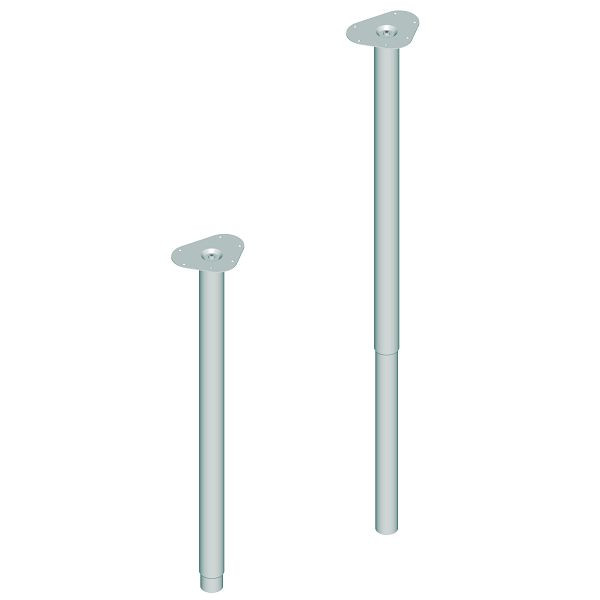 Element System TELESKOP-FUSS, Ø50, 800-1200 mm, CHROM, VE: 4 STÜCK, 11133-00800