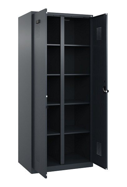 C+P Wäsche-Spind Evolo PLUS, 2 Abteile, 1850x800x500mm, 7016/7016, Verschluss Drehriegel, 049002-22B S10016