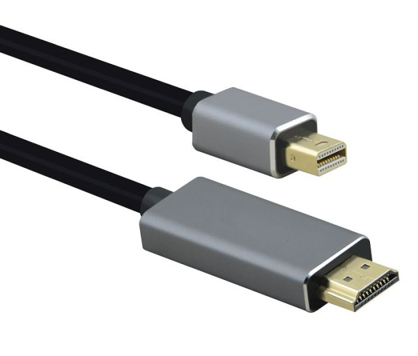 Helos Anschlusskabel, mini DisplayPort Stecker/HDMI Stecker, PREMIUM 4K, 2,0m, schwarz, 288486