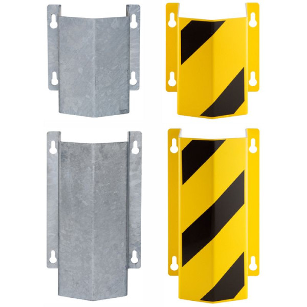 Stein HGS Rohrschutz "Little Mountain" aus Stahl, Wandmontage, Höhe: 300mm/verkehrsgelb/RAL 1023, kunststoffbeschichtet, schwarze Streifen, 25863