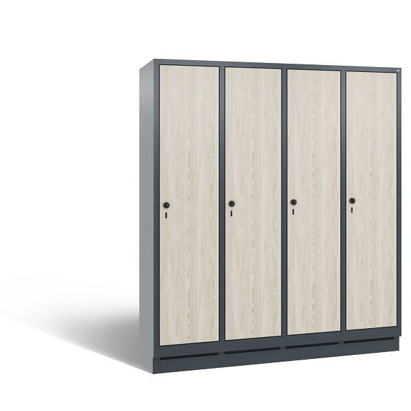 C+P Spind Evolo, 4 Abteile, H1800xB1590xT500 mm, Anthrazit/MDF Esche, 48020-42 S10792