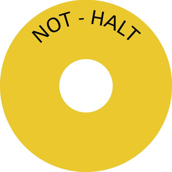 Moedel Schild NOT-HALT, Folie, Ø 75 mm, 107134, 4060081073382