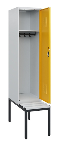 C+P Spind Evolo PLUS, 1 Abteil, 1950x400x815mm, 7035/1004, Zylinderschloss, Material Sitzfläche Kunststoff, Sitzbank, 0490505-12 S10081