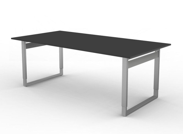 Kerkmann Schreibtisch extragroß / Besprechungstisch mit Bügelgestell, Form 5, B 2000 x T 1000 x H 680-820 mm, anthrazit, 11406713