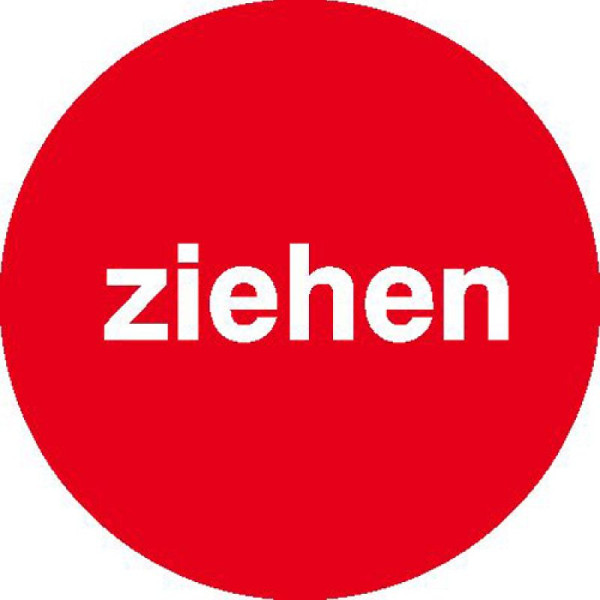 Stein HGS Türschild Ziehen, einseitig, 100 mm, Material: Weich-PVC-Folie, selbstklebend, 21.5365