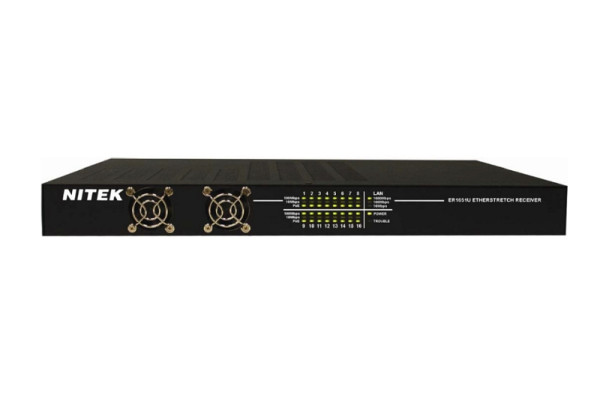 Nitek 16 Port Ethernet Extender, bis zu 500m über Zweidraht, 10/100BaseT, Empfänger, ER1651U