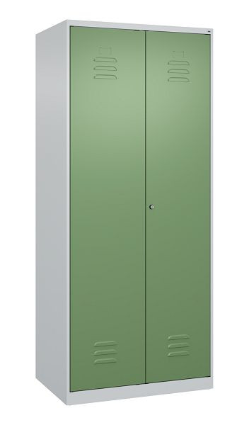 C+P Umkleidespind Classic PLUS SW, 2 Abteile, 1850x800x500mm, 7035/6011, Zylinderschloss, 080002-22 S10000