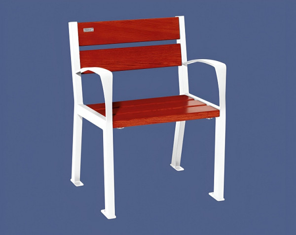 Procity Stuhl Silaos 5 Holzlatten, Mit Armlehne, Holz & Stahl, Mahagoni/RAL 9010, 209510.9010.ACAJ