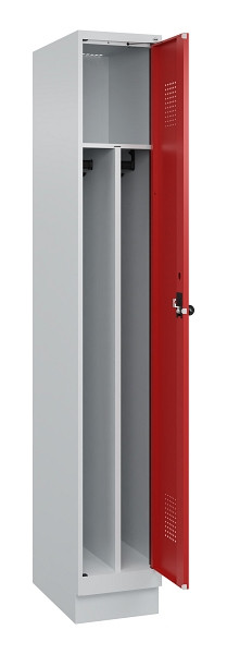 C+P Spind Evolo PLUS, mit Sockel, 1 Abteil, 1950x300x500mm, 7035/3000, Verschluss Drehriegel, 049020-10F S10003