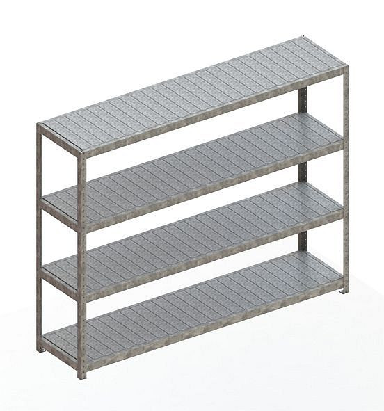 Meta SPEED - RACK Regal 1970x2500x600 mm mit Stahlpaneelen, verzinkt, Bodenanzahl: 4, 20087032