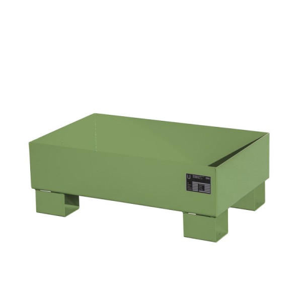 STEIN HGS Auffangwanne AW 60, 65 Liter, RAL 6011 resedagrün, Gesamthöhe 290 mm, lackiert, Kleingebinde, ohne Gitterrost, 79186.0004