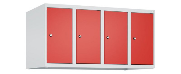 C+P Schrankaufsatz Classic PLUS, Aufsatzschrank, 7035/3020, Zylinderschlösser, 500x1000x500mm, 4 Abteile, 080090-49 S10017