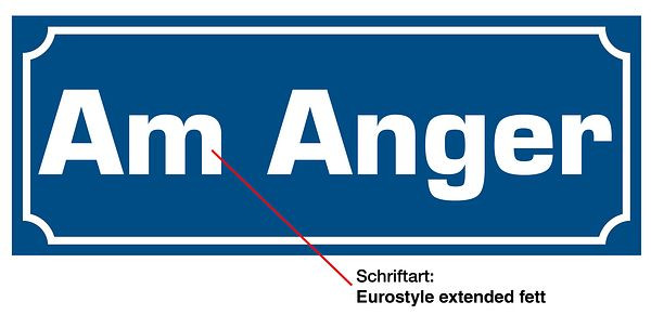 Schilder Klar Straßenbennungsschilder 2mm Alu, 400x150x2 mm Aluminium 2 mm, 3240/50