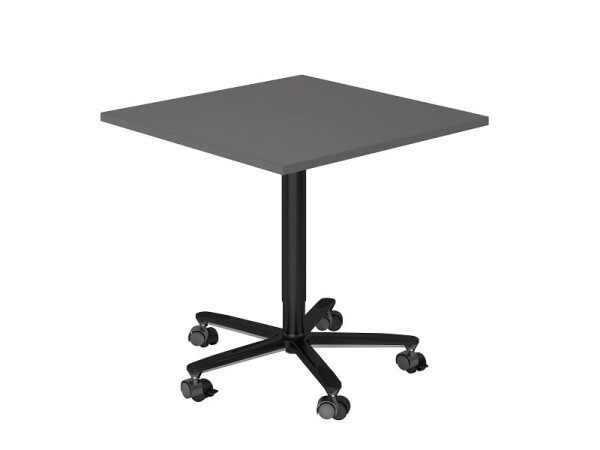 Hammerbacher Säulenhubtisch 80x80cm Graphit/Schwarz, VST88/G/D