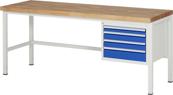 RAU Werkbank Serie 8000 - Modell 8132, B2000 x T700 x H840-1040 mm, 13-8132A1-207B4H.11