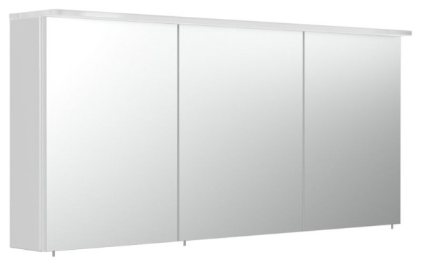Posseik Spiegelschrank 140cm inkl. Design Acryl-Lampe und Glasböden weiß hochglanz, 140 x 62 x 17 cm, PSPS140CM2000101DE