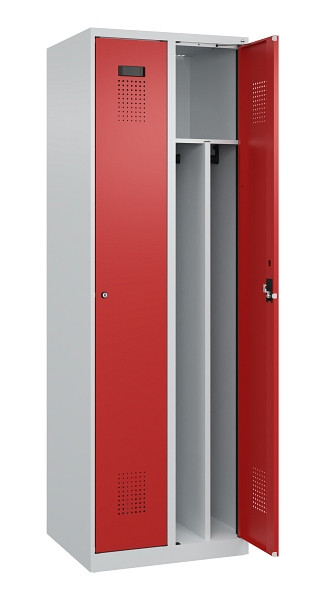 C+P Spind Evolo PLUS, 2 Abteile, 1850x600x500mm, 7035/3000, Verschluss Zylinderschloss, 049000-20F S10030