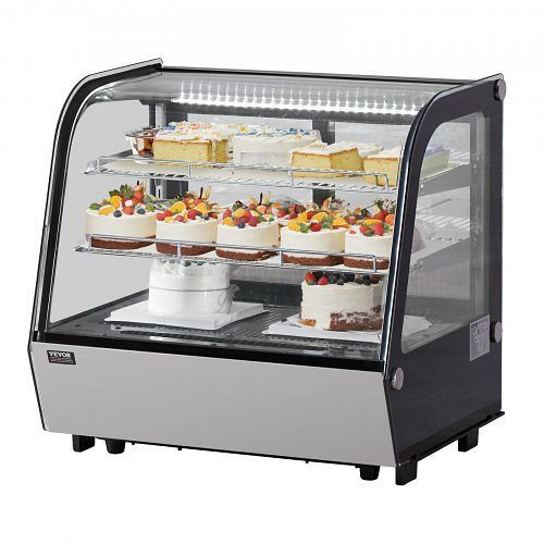 VEVOR Kühlvitrine 115 L, 2-stufig mit LED & TURBO-Kühlung, frostfrei für Gebäck im Café, DGZSJTMHX42C7I6DBV2