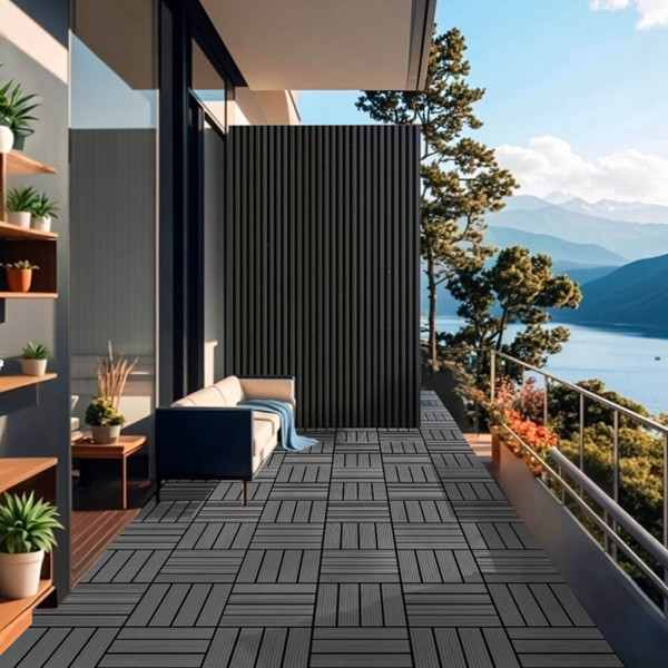 HOME DELUXE WPC Holzfliesen BAVARO Anthrazit 3 m², 31909