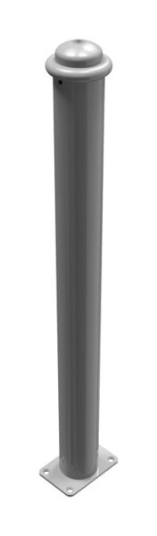 Schake Absperr-Stilpfosten Serie 481B Ø 82 mm, ortsfest, für Dübel Befestigung mit Bodenplatte 100 x 150 mm, ohne Verschluss, ohne Öse, 481PB