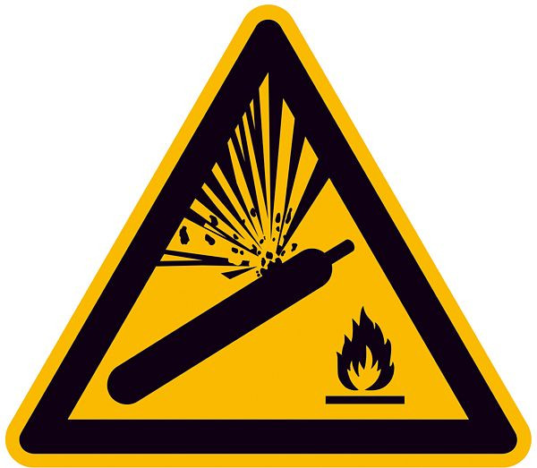 SafetyMarking Warnschild, Warnung vor Gasflaschen, Länge 20 cm, Folie, selbstklebend, 21.A8152