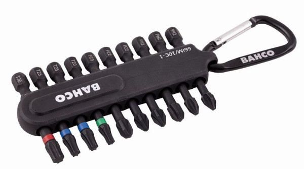 Bahco Bit-Set mit 10 Bits für Phillips, Pozidriv und TORX® Schrauben, 66IM/10C-1