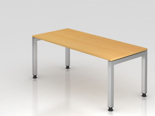 Hammerbacher Schreibtisch U-Fuß eckig 180x80cm Buche, Rechteckform, schwebende Platte, VJS19/6/S