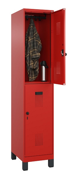 C+P Doppelstöckiger Spind Evolo PLUS, mit Füßen, 2 Fächer, 1950x400x500mm, 3020, Drehriegel, 049310-12 S10025