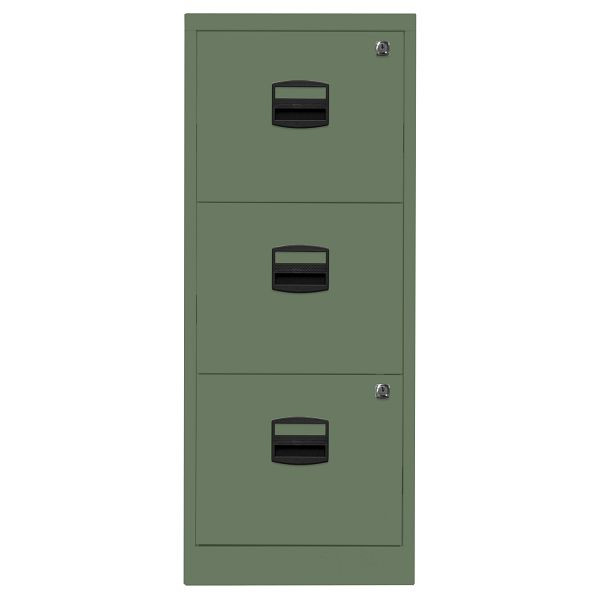 Bisley Home Hängeregistraturschrank PFA, 3 HR-Schubladen, 623 olivgrün, PFA3F623