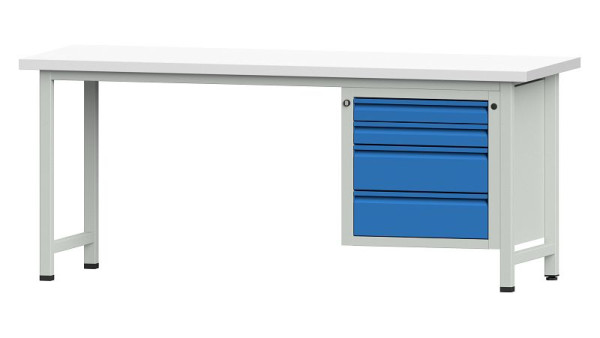 ANKE Werkbänke Kombiwerkbank, Modell 727 E, 2000 x 700 x 840 mm, RAL 7035/5012, KSP 40 mm, 510.818