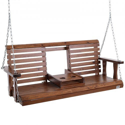VEVOR Hollywoodschaukel Zedernholz, 1523x710x600mm, für Hof und Garten, verbesserte Tragkraft von ca, 400 kg, robust, Aufhängeketten, MLQQCMK5YCZSAJDHQV0