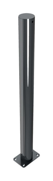 Schake Absperr-Stilpfosten Serie 4074B Ø 76 mm, ortsfest, für Dübel Befestigung mit Bodenplatte 100 x 150 mm, ohne Verschluss, ohne Öse, 4074PB