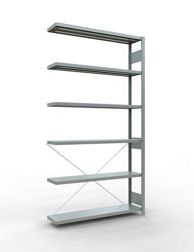 Schulte Fachbodenregal, Anbaufeld, 6 Lagerebenen, Kreuzstrebe, Fachlast 250 kg, 1306 x 336 x 2500 mm, 278760