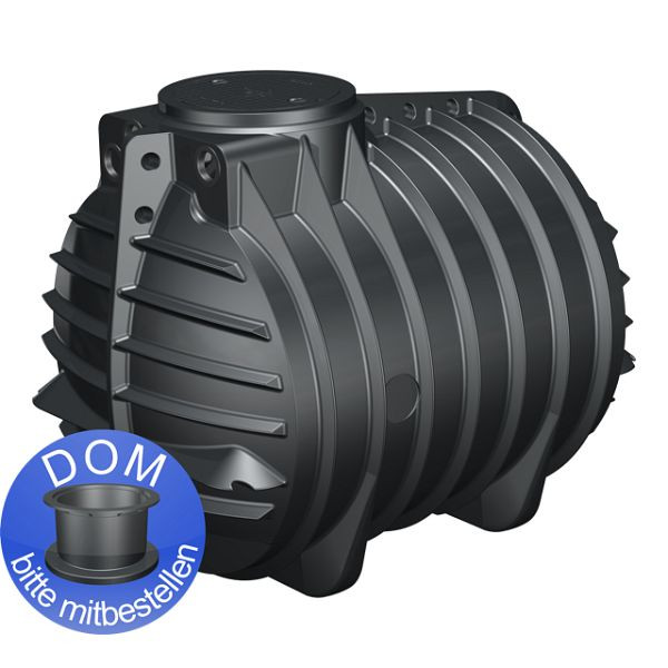 GreenLife GreenLine 4.500 Regenwassererdtank, 4.500 Liter inkl. Tankeinbaufilter, Überlaufsiphon, Tierschutz und Zulaufberuhiger, G0003417