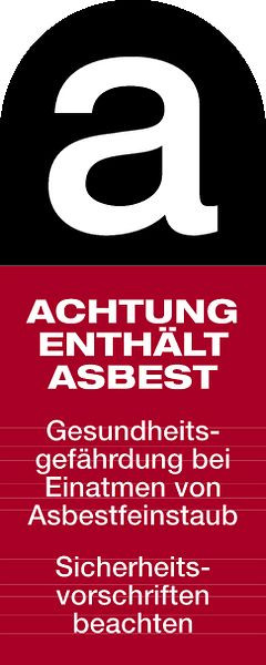 Schilder Klar Praxisbewährtes Folienschild Achtung enthält Asbest, 25x50 mm Folie selbstklebend, 559/61