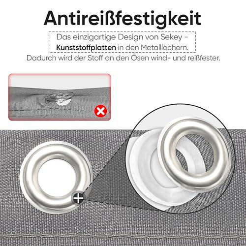Sekey Balkon Sichtschutz Balkonabdeckung Balkonverkleidung blickdichte Wind- und UV-Schutz, Hellgrau 1,2 x 6 m, 3521260LG