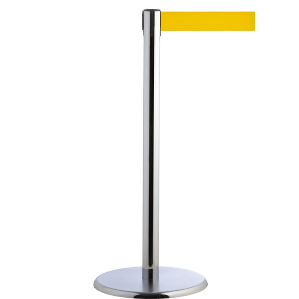 Stein HGS Personenleitsystem -P-LINE Future-, Metall/ verchromt, signalgelb, mit Gurtendstück (Standard), Gurtlänge: 2,3 m, 12797-1202