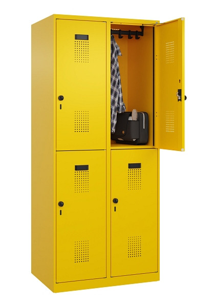 C+P Doppelstöckiger Spind Evolo PLUS, 4 Fächer, 1850x800x500mm, 1023/1023, Drehriegel, 049300-22 S10022