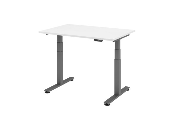 Hammerbacher Sitz-Steh-Schreibtisch elektrisch 120x80cm Weiß, VXDSM12/W/G