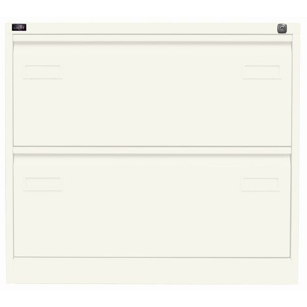 Bisley LIGHT Hängeregistraturschrank LIGHT, doppelbahnig, 2 HR-Schubladen, 196 verkehrsweiß antibakteriell, CDF2196