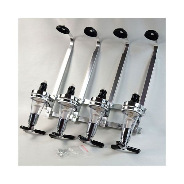 Stalgast Flaschenhalter mit 30 ml Dosierausgießer, Regalmontage, für vier Flaschen, Höhe 240 bis 350 mm, BE0811030