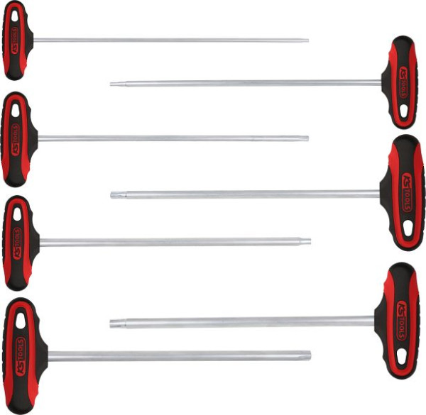 KS Tools ERGOTORQUEplus® T-Griff RIBE Winkelstiftschlüssel-Satz, 7-teilig M4-M10, 158.5050