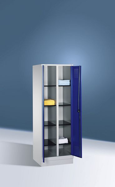 C+P Wäsche-Spind Evolo, H1800xB610xT500mm, Farbe: Lichtgrau / Enzianblau, 48022-20B S10025