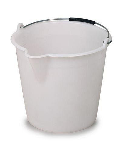 DENIOS Industrie-Eimer aus Polyethylen (PE), 12 Liter, weiß, VE: 10 Stück, 250-276