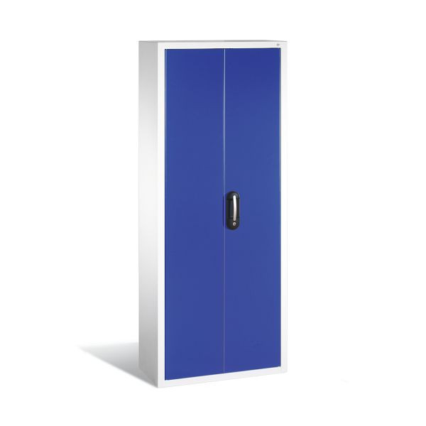 C+P Magazinschrank Serie 13, H1690xB700xT300mm, Farbe: Lichtgrau / Enzianblau, Muldengriff, 133413-20 S10075