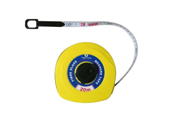VaGo-Tools Kapselbandmaß Massband Rollmaßband 20m mit Drehkurbel Fiberglas, JR-2008_kv