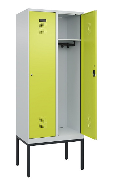 C+P Spind Evolo PLUS, Gestell, 2 Abteile, 2120x800x500mm, 7035/0024, Verschluss Zylinderschloss, Ablageböden 2, 0490307-22 S10042